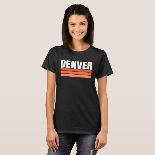 T-shirt Cool Denver Orange Striped Simple & Basic Minimal (Devant entier)