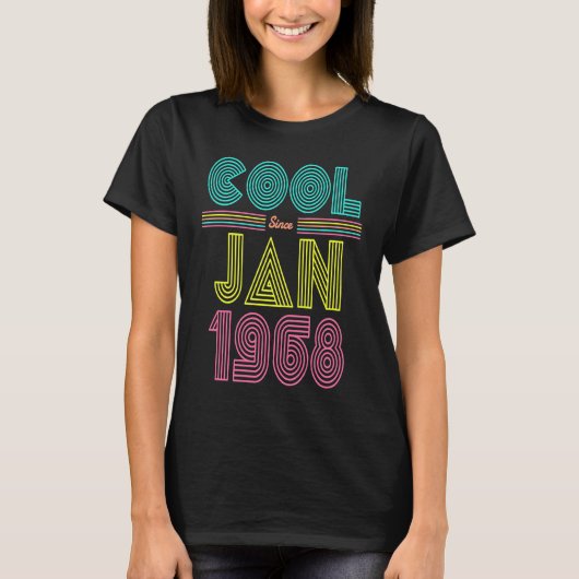 T-shirt Cool depuis Janvier 1968 55e fête d'anniversaire H (Devant)