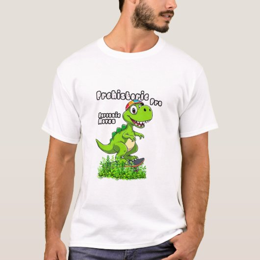T-shirt Cool Dino on a Skateboard (Devant)