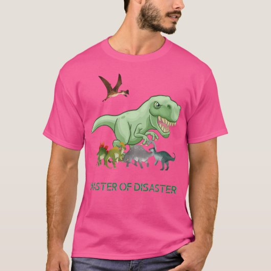 T-shirt Cool Dinosaur T-Rex Maître De Desaster (Devant)