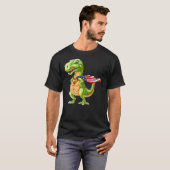 T-shirt Cool Dinosaur T-Rex T Shirt, Super Captain USA Her (Devant entier)