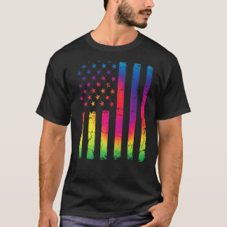 T-shirt Cool Distressé Américain Patriotique Drapeau Pour 