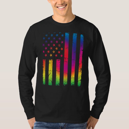 T-shirt Cool Distressé Américain Patriotique Drapeau Pour  (Devant)