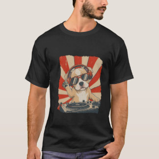 T-shirt Cool DJ Dog, Chien Drôle Avec Casque 