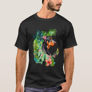 T-shirt Cool Doberman Art Peinture Graphique Colorful Fun 