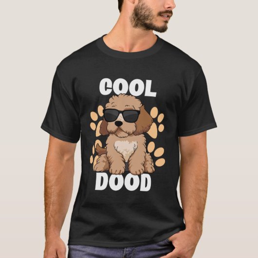 T-shirt Cool Dood Labradoodle Sunglasses Paw Print for Doo (Devant)