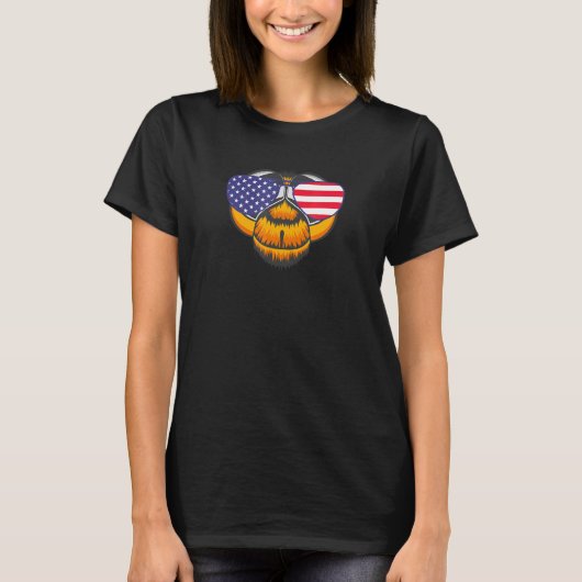 T-shirt Cool Dragonfly avec Drapeau Usa Lunettes de soleil (Devant)