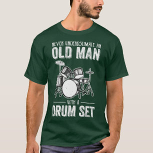 T-shirt Cool Drummer Art Hommes Papa Drum Set Lecteur Kit 