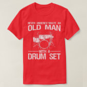 T-shirt Cool Drummer Art Hommes Papa Drum Set Lecteur Kit  (Design devant)