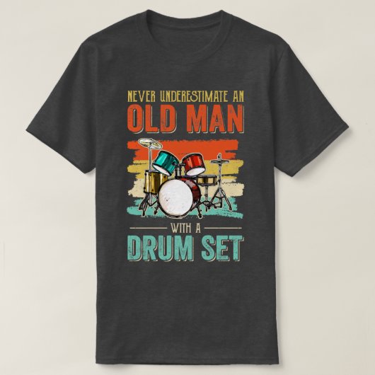 T-shirt Cool Drummer Papa Art Hommes Drum Set Lecteur Kit  (Design devant)