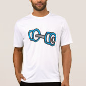 T-shirt Cool Dumbbell Fitness Blue and Grey Graphisme (Devant)