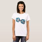 T-shirt Cool Dumbbell Fitness Blue and Grey Graphisme (Devant entier)