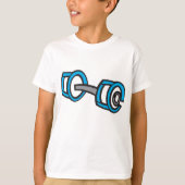 T-shirt Cool Dumbbell Fitness Blue and Grey Graphisme (Devant)