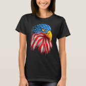 T-shirt Cool Eagle Head 4 juillet American Us Flag Part (Devant)