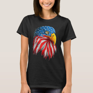 T-shirt Cool Eagle Head 4 juillet American Us Flag Part