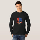 T-shirt Cool Edgy American Flag Skull Design (Devant entier)