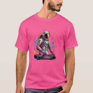 T-shirt Cool Edgy Trippy Astronaut DJ de musique