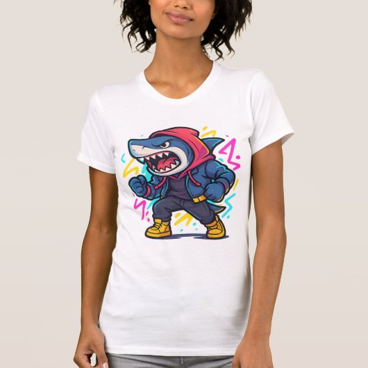 T-shirt cool en Streetwear Shark Cartoon (Devant)