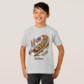 T-shirt Cool enfants log ride ajouter nom (Devant entier)