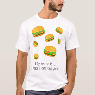 T-shirt Cool et amusant yummy burger motif Mon nom est ...