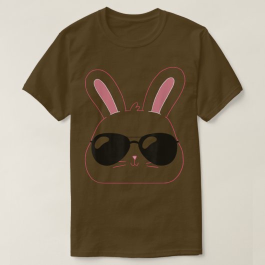 T-shirt Cool et mignon lapin de Pâques avec lunettes de so (Design devant)