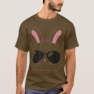 T-shirt Cool et mignon lapin de Pâques avec lunettes de so