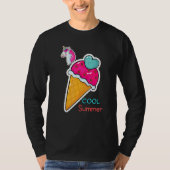T-shirt Cool Été Icecream Cone Et Unicorne (Devant)