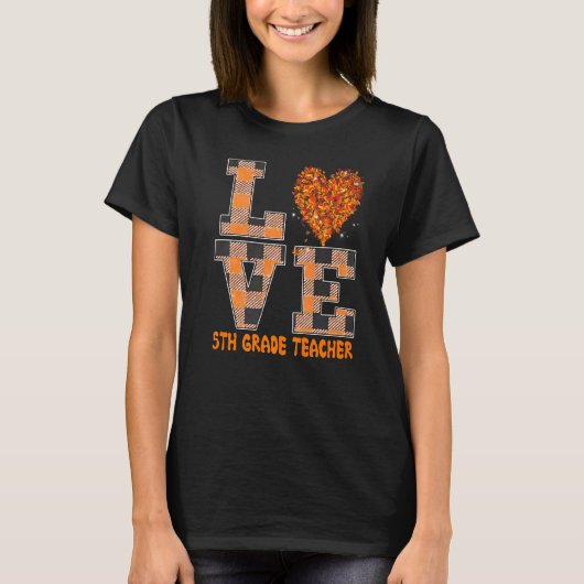 T-shirt Cool Fall Paraeducator Cute Fall Teacher Fifth Gra (Devant)