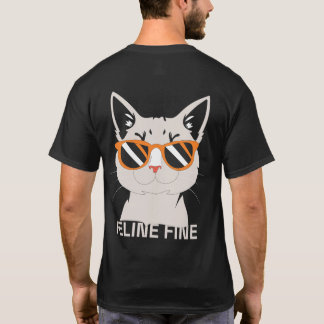 T-shirt Cool Feline Fine Graphisme