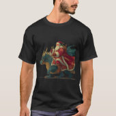 T-shirt Cool Festive Dragon With Riding Santa Claus Look  (Devant)