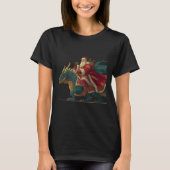T-shirt Cool Festive Dragon With Riding Santa Claus Look  (Devant)
