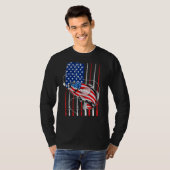 T-shirt Cool Fishing For Men American Flag USA Fish (Devant entier)