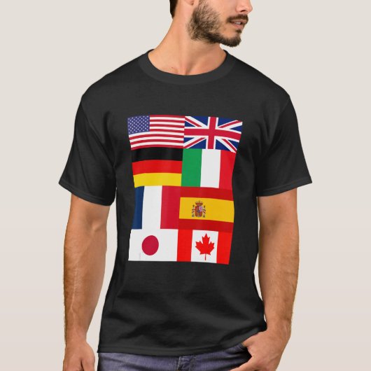 T-shirt Cool Flags of The World Illustration Graphic Desi (Devant)