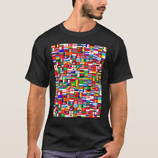 T-shirt Cool Flags of The World Illustration Graphic Desi (Devant)