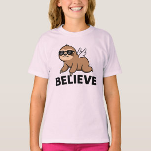 T-shirt Cool Flying Sloth Croire drôle Motivationnelle