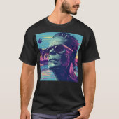 T-shirt Cool Frankenstein Retro Sunset (Devant)