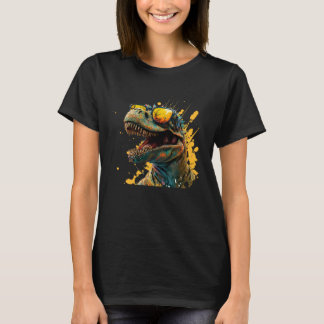 T-shirt Cool fun dinosaur raptor with sunglasses  4