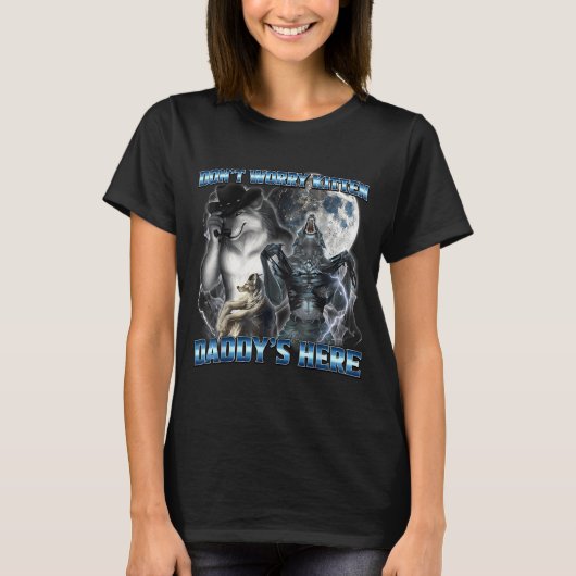 T-shirt Cool Funny Alpha Wolf Meme Don't Worry Kitten Dadd (Devant)