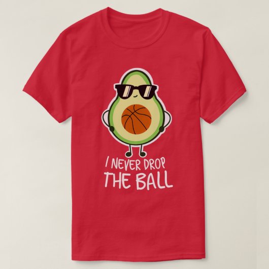 T-shirt Cool Funny Avocado Basketball (Design devant)