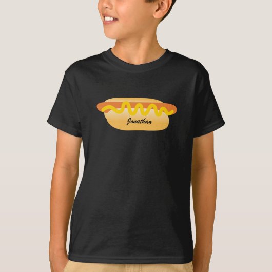T-shirt Cool Funny Hot Dog Retour à l'école Nom personnali (Devant)