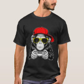 T-shirt Cool Gamer Monkey With Controller Funny Gaming Vid (Devant)