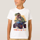 T-shirt cool garçons 8e anniversaire dinosaure préhistoriq (Devant)