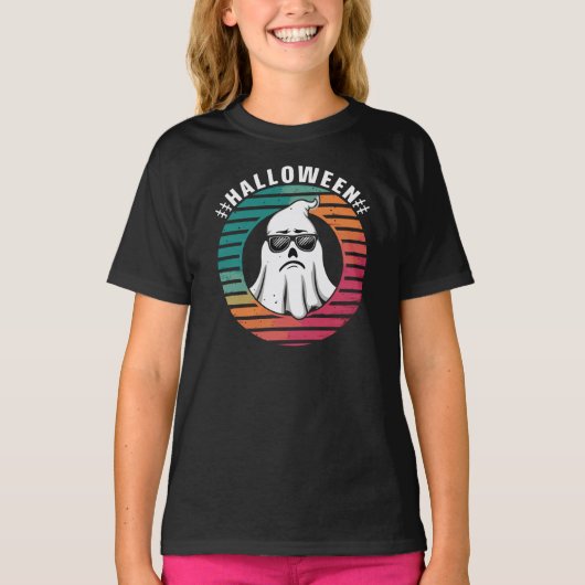 T-shirt Cool Ghost Halloween Conception rétro (Devant)
