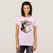 T-shirt Cool Ghoul Cowgirl Half Ghost Half Western (Devant entier)