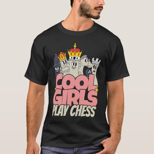 T-shirt Cool girls play chess   chess saying chess player (Devant)