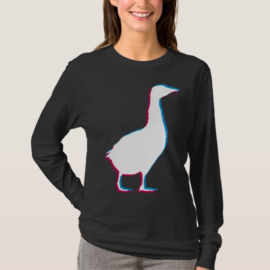T-shirt Cool Goose Duck Silhouette Stylish Geese Bird Anim (Devant)