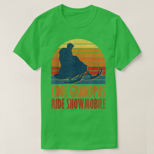T-shirt Cool Grandpas Ride Snowmobiles Snowmobiling Helmet (Design devant)