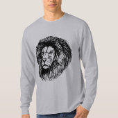 T-shirt Cool Graphic lion imprimé pour lui gris (Devant)