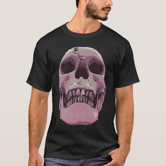T-shirt Cool Graphic Skull  Death Skeleton Goth Halloween  (Devant)