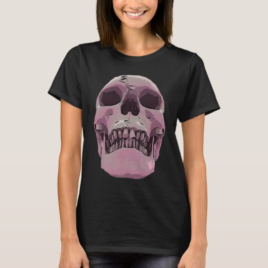 T-shirt Cool Graphic Skull  Death Skeleton Goth Halloween  (Devant)